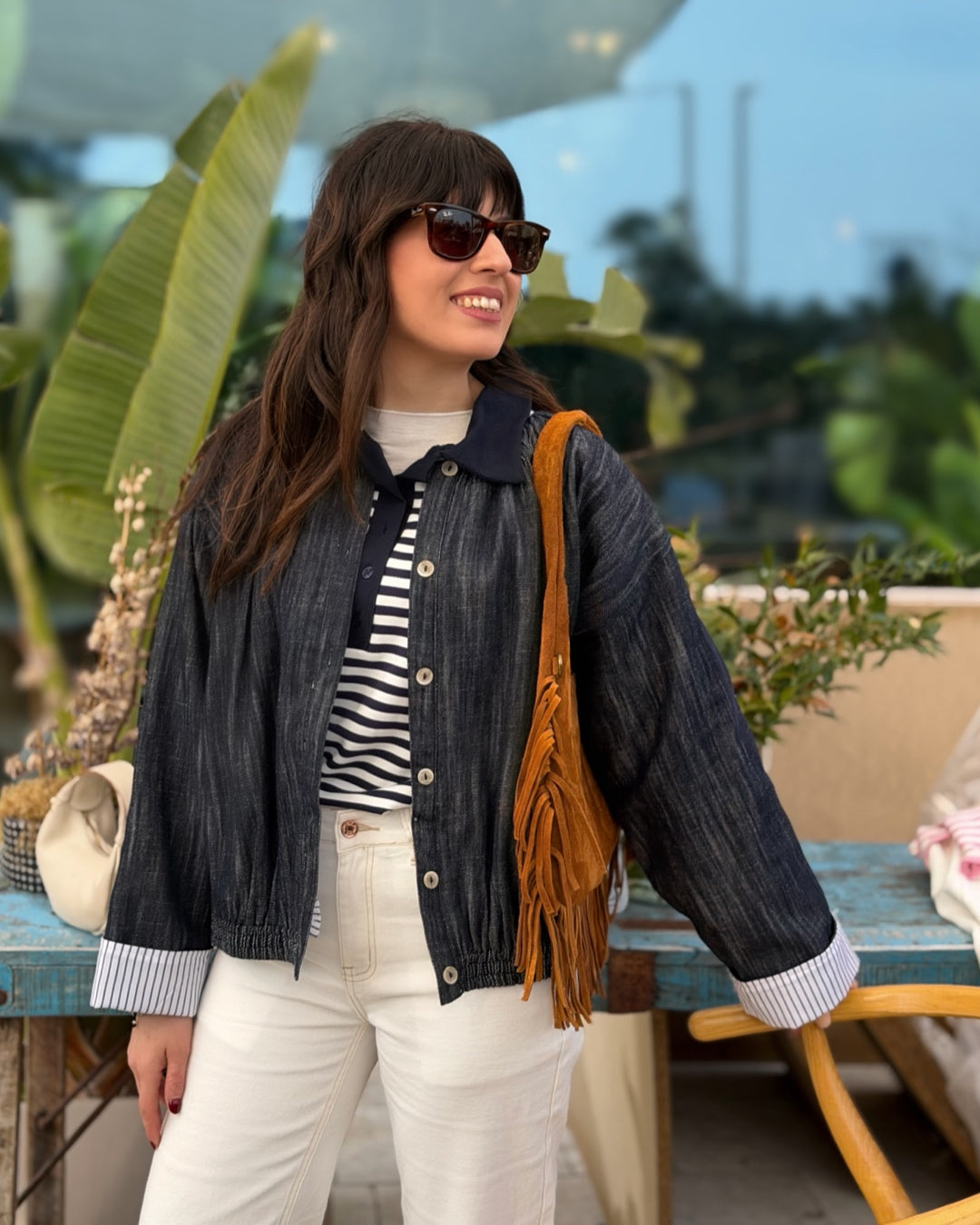 Giacca Double Face Denim Dark Wash